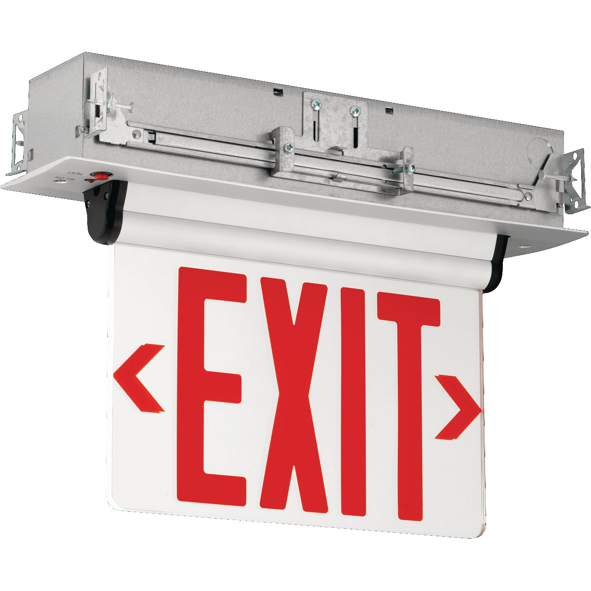 Hubbell Lighting CELS2RNE Dual-Lite Edge-Lit Emergency Exit Sign LED Lamp 3.72 W 120/277 VAC