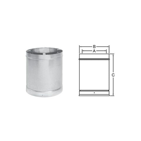 METAL-FAB Metal-Fab 12AIRTG6 Air-Cooled Temp/Guard Pipe (12 in Diameter x 6 in Length)