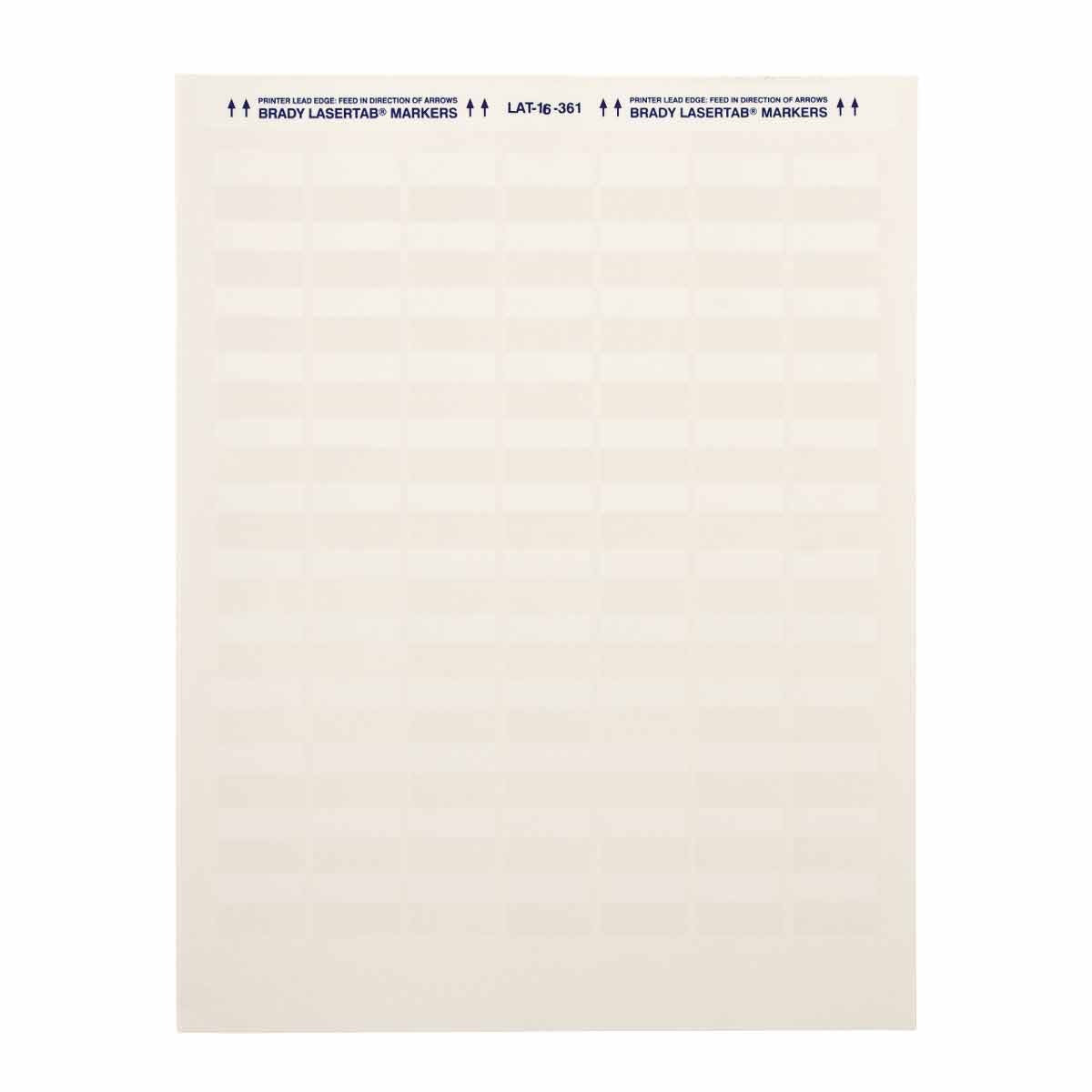 BRADY Brady LAT-16-361-5 LaserTab Self-Laminating Polyester Label 0.75 in H x 1 in W (60 Sheets/5040 Labels) 96090025