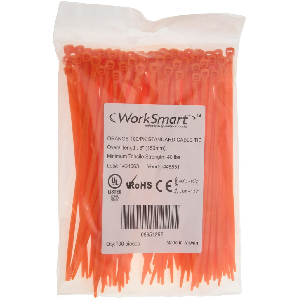 PRO-SOURCE Pro-source TSL-150-I-YO-Pro Standard Cable Tie 40 Lb 6 in
