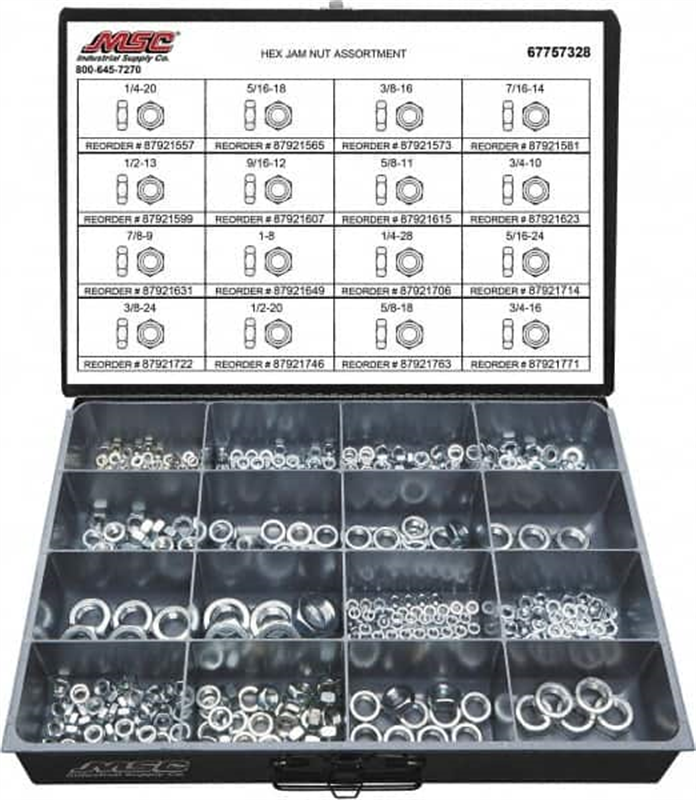 VALUE COLLECTION Value Collection 67757328 1/4-20 to 3/4-16 Thread 425 Piece Steel Nut Assortment (425 pc)