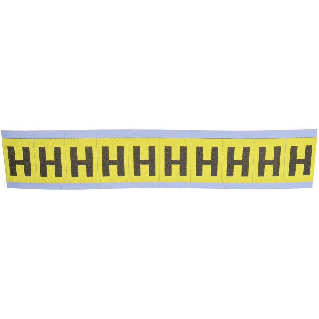 STRANCO Stranco SB4-H Vinyl Letter Label H Yellow Background