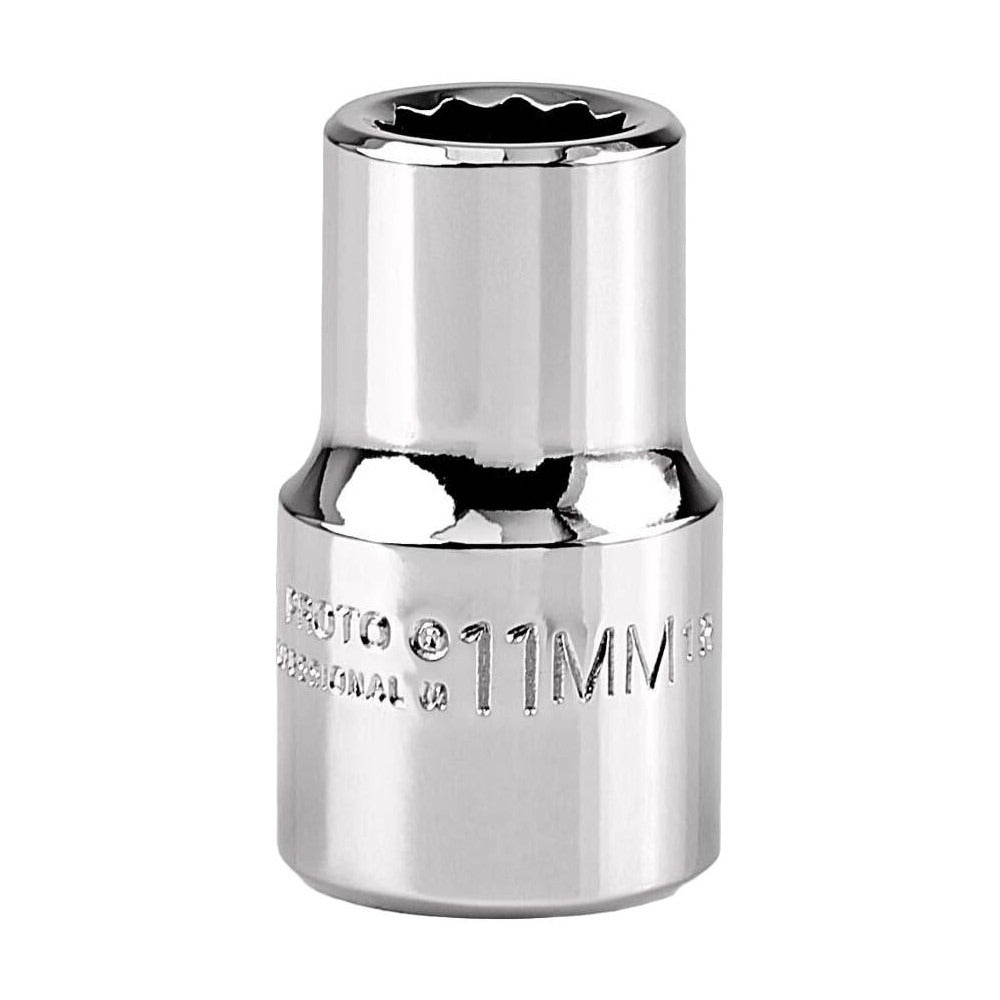 PROTO Proto J5411M 11mm 12-point 1/2 Drive Hand Socket