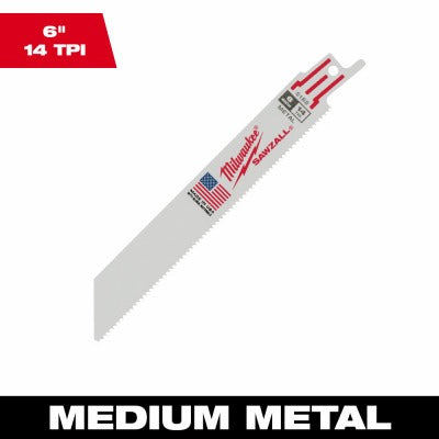 MILWAUKEE Milwaukee 48-01-2182 6 Inch 14 Tpi Bi-metal Reciprocating Blade