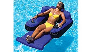 Swimline 9047 Fabric Covered Floating Pool Lounger | Blue/Black