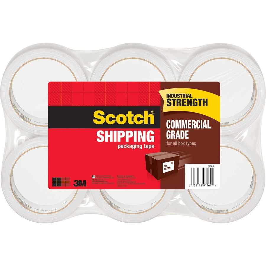 3M 3M MMM37506 Commercial-grade shipping packaging tape 6 pack 1.88 in x 54.60 yd