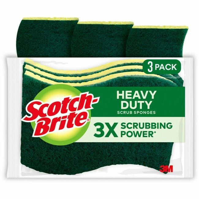 3M 3M MMMHD3 Heavy Duty Scrub Sponge Pack of 3 HD-3