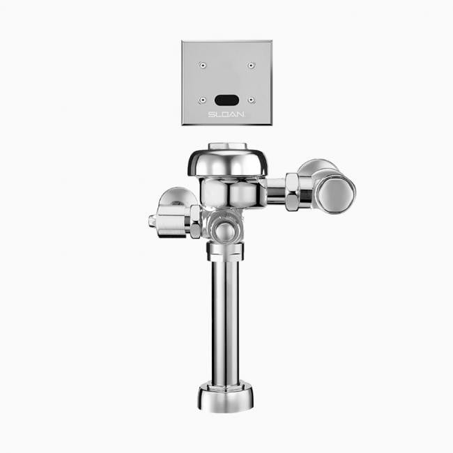 Sloan 3770037 1.28 GPF Top Spud Single Flush Exposed Sensor Hardwired Water Closet Flushometer with True Mechanical Override - Polished Chrome