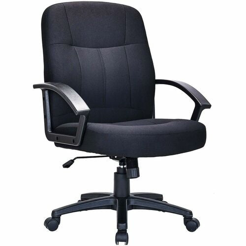 LORELL Lorell LLR84552 Executive Mid-back Chair Black Fabric