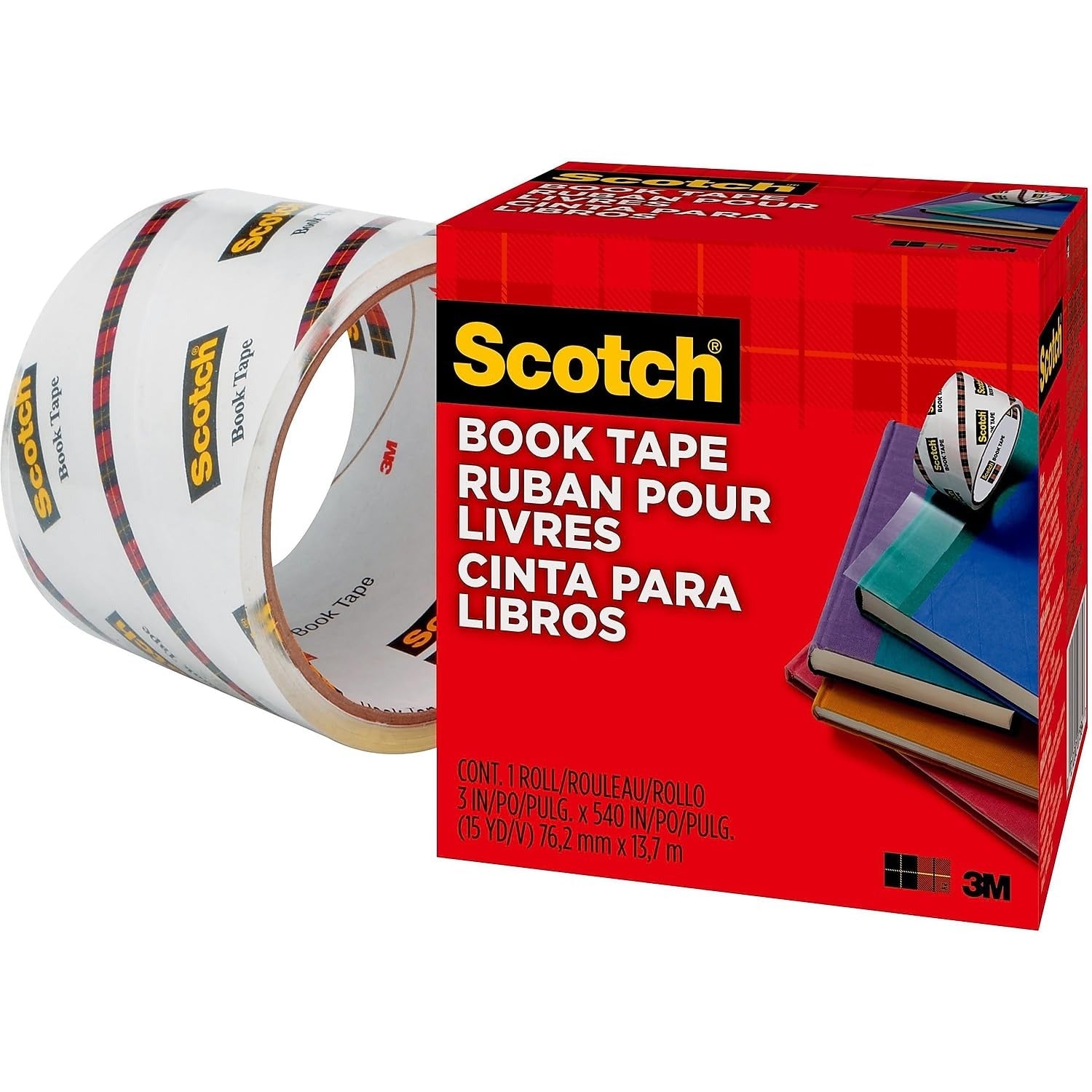 3M 3M MMM8453 Scotch Book Tape 3 in x 15 yd (1 Roll) 845-3