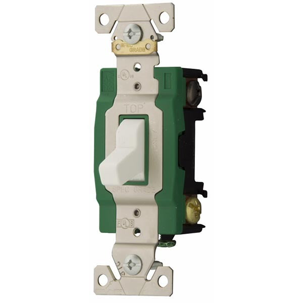 COOPER WIRING DEVICES Cooper Wiring Devices 3032W Automatic Grounding Toggle Switch 1 hp/2 hp (Double-Pole)