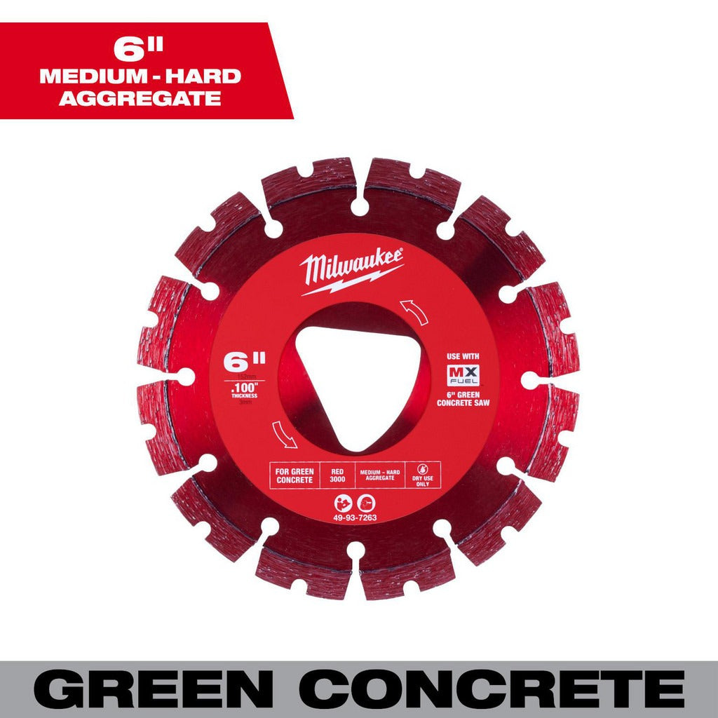 MILWAUKEE Milwaukee Tool 49-93-7263 Diamond Saw Blade 6 in Green Concrete