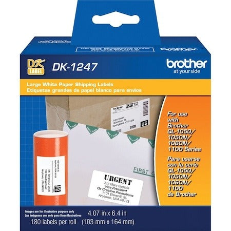 BROTHER Brother BRTDK1247 Labels Shipping Diecut Large (180 Pack)