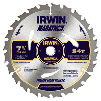 IRWIN Irwin 14030 7-1/4 in 24T Carbide Circular Saw Blade
