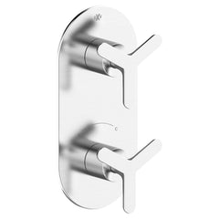 DXV D35105527.100 Percy Polished Chrome 2-Handle Thermostatic Shower Valve Trim/W Tri-Spoke Handles