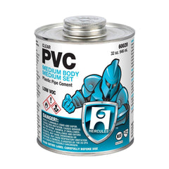 Hercules 60020 PVC Cement Clear Solvent Medium Body Medium Set 1 Quart