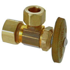 BrassCraft OCR39XR 1/2 in. Compression x OD Compression Knurled Oval Handle Angle Supply Stop Valve in Rough Brass