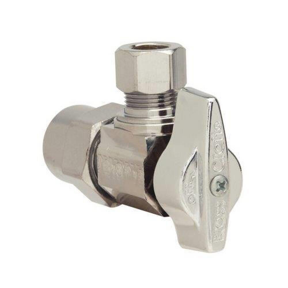 BrassCraft KTPR19XC KTPR19 Series 1/2 in x 3/8 in Ball Handle Angle Supply Stop Valve in Polished Chrome