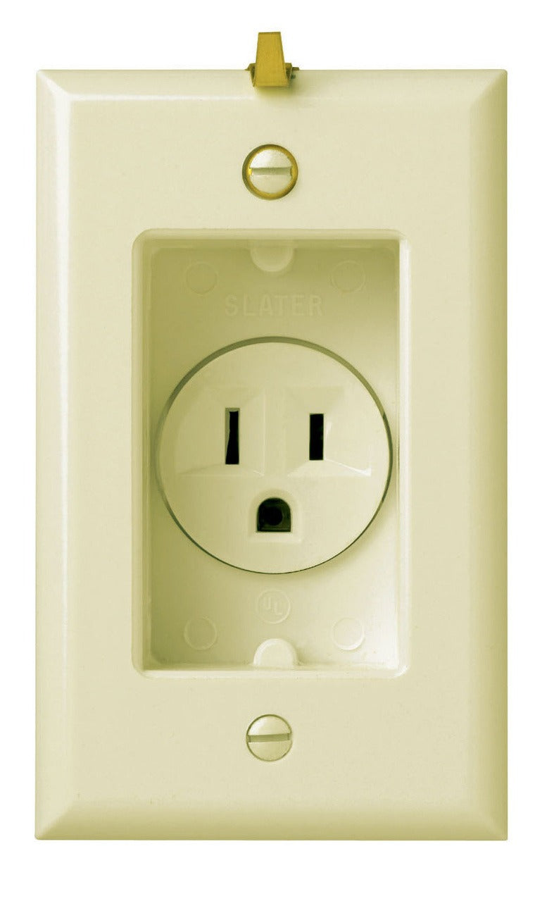 PASS & SEYMOUR Pass and Seymour S3713-TRI clock hanger receptacle 15A 125V (Recessed) CH4LFM