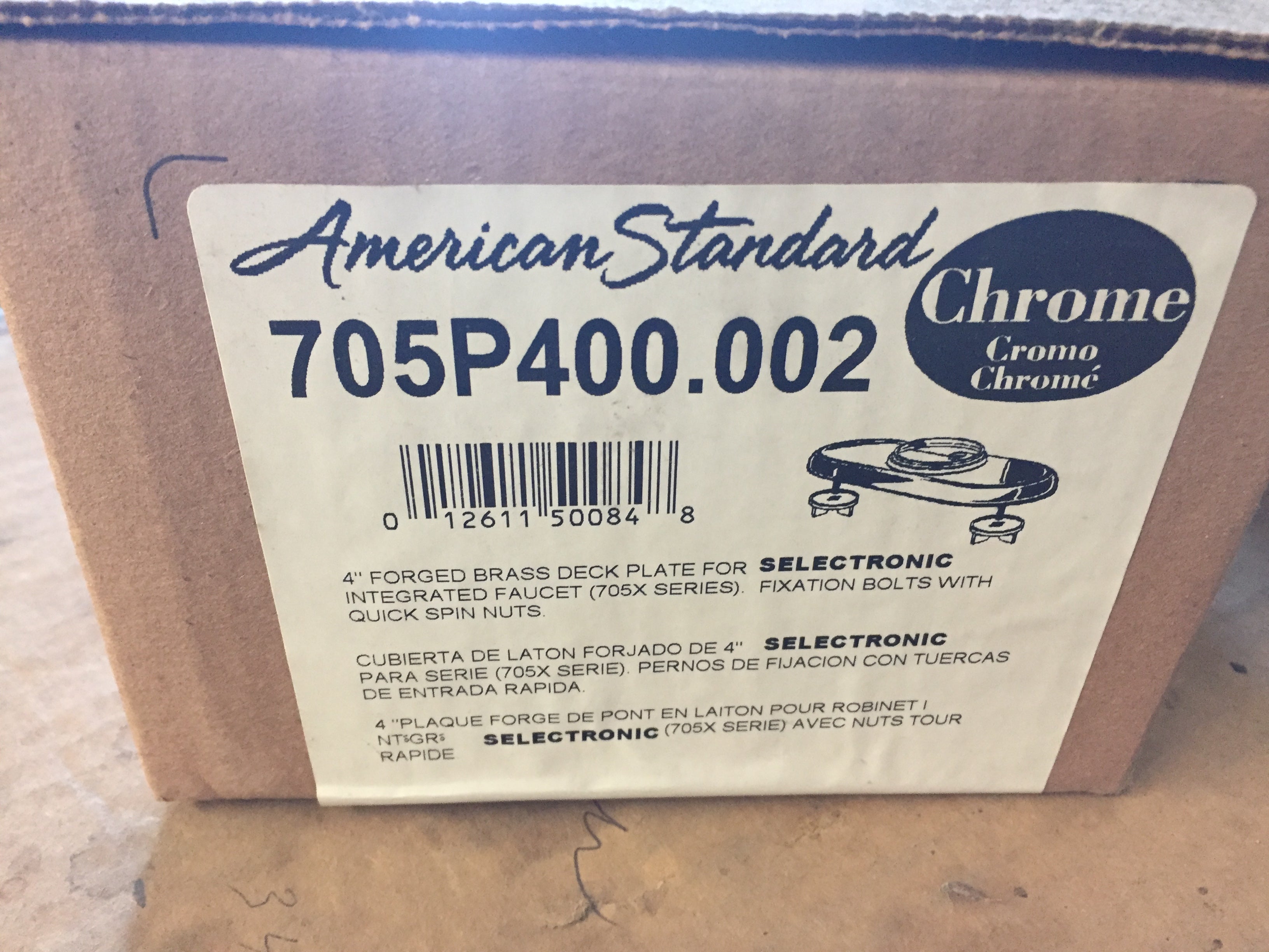 AMERICAN STANDARD 705P400.002 4in Selectronic Forged Brass Escutcheon