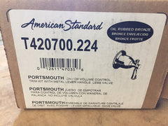 American Standard T420700.224 Portsmouth Oil Rubbed Bronze On/Off Volume-Control Trim Kit