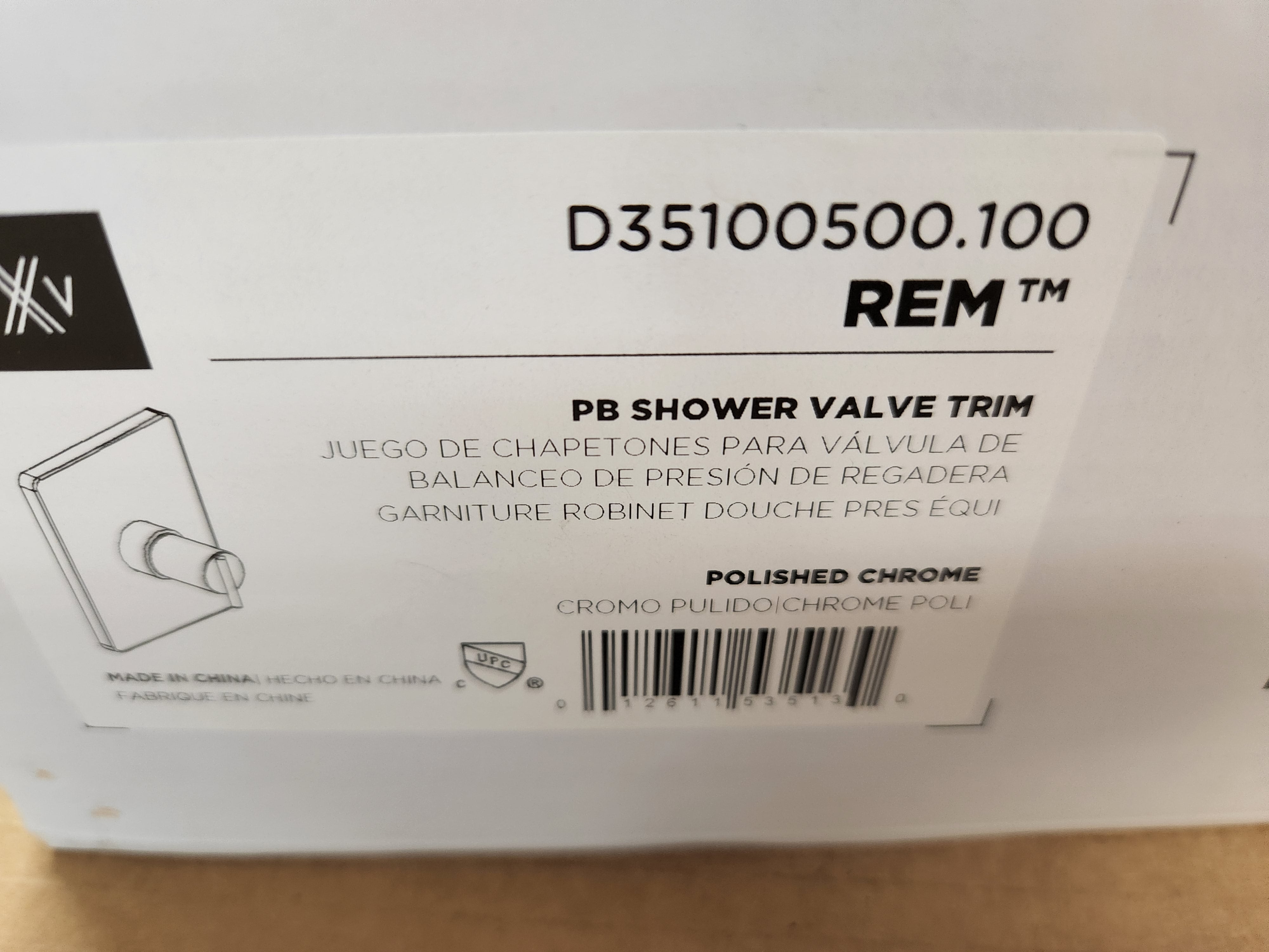 American Standard D35100500.100 REM Polished Chrome PB Shower Valve Trim