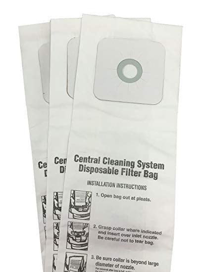 Broan-NuTone 391 Vacuum Bags for Central Vacuums 6-Gallon (Set of 3)