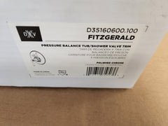 American Standard D35160600.100 Fitzgerald Polished Chrome Pressure Balance Tub/Shower Valve Trim