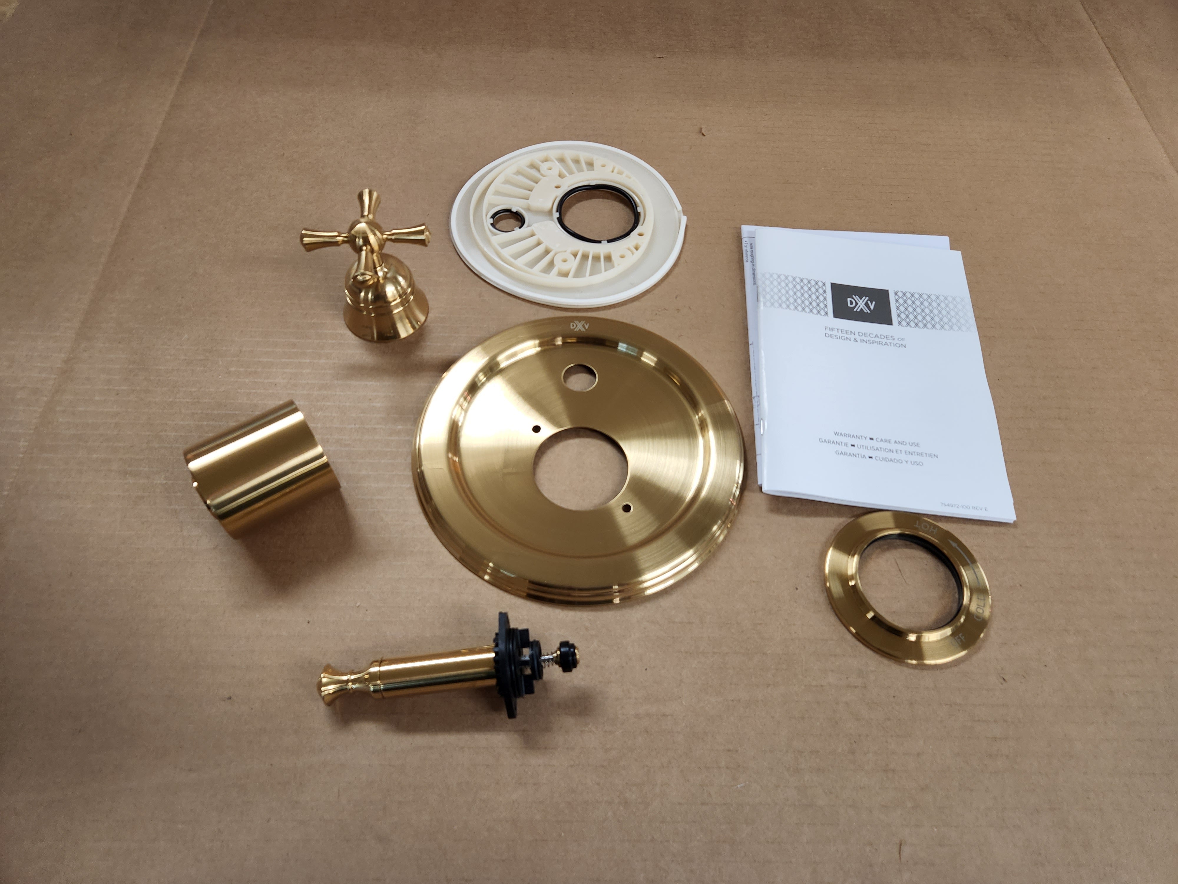 American Standard D35102640.427 Randall Satin Brass PB Tub/Shower Valve Trim Cross Handle