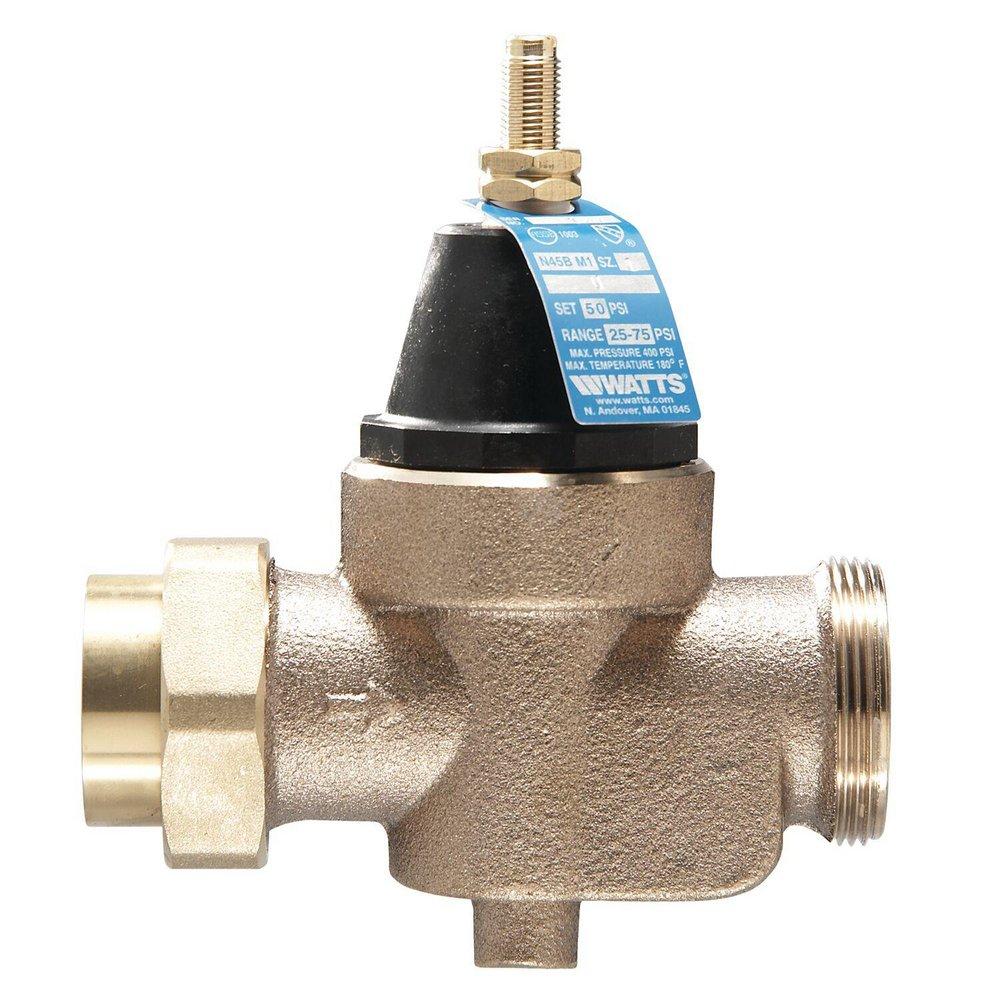 Watts 0009490 Series LFN45B-M1 1 in. Cast Copper Silicon Alloy NPT Union x FNPT Pressure Reducing Valve