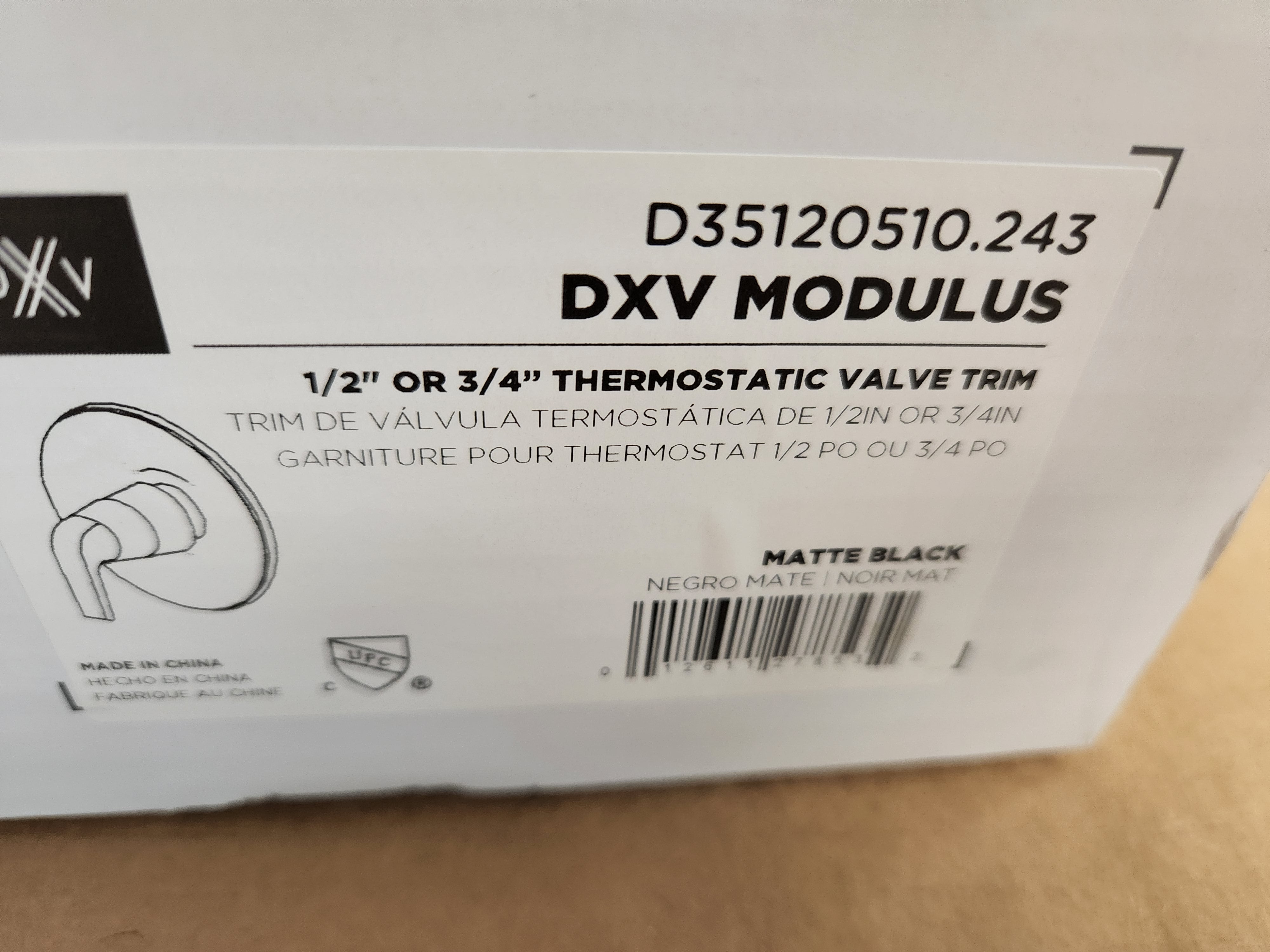 American Standard D35120510.243 DXV Modulus Matte Black Thermostatic Valve Trim