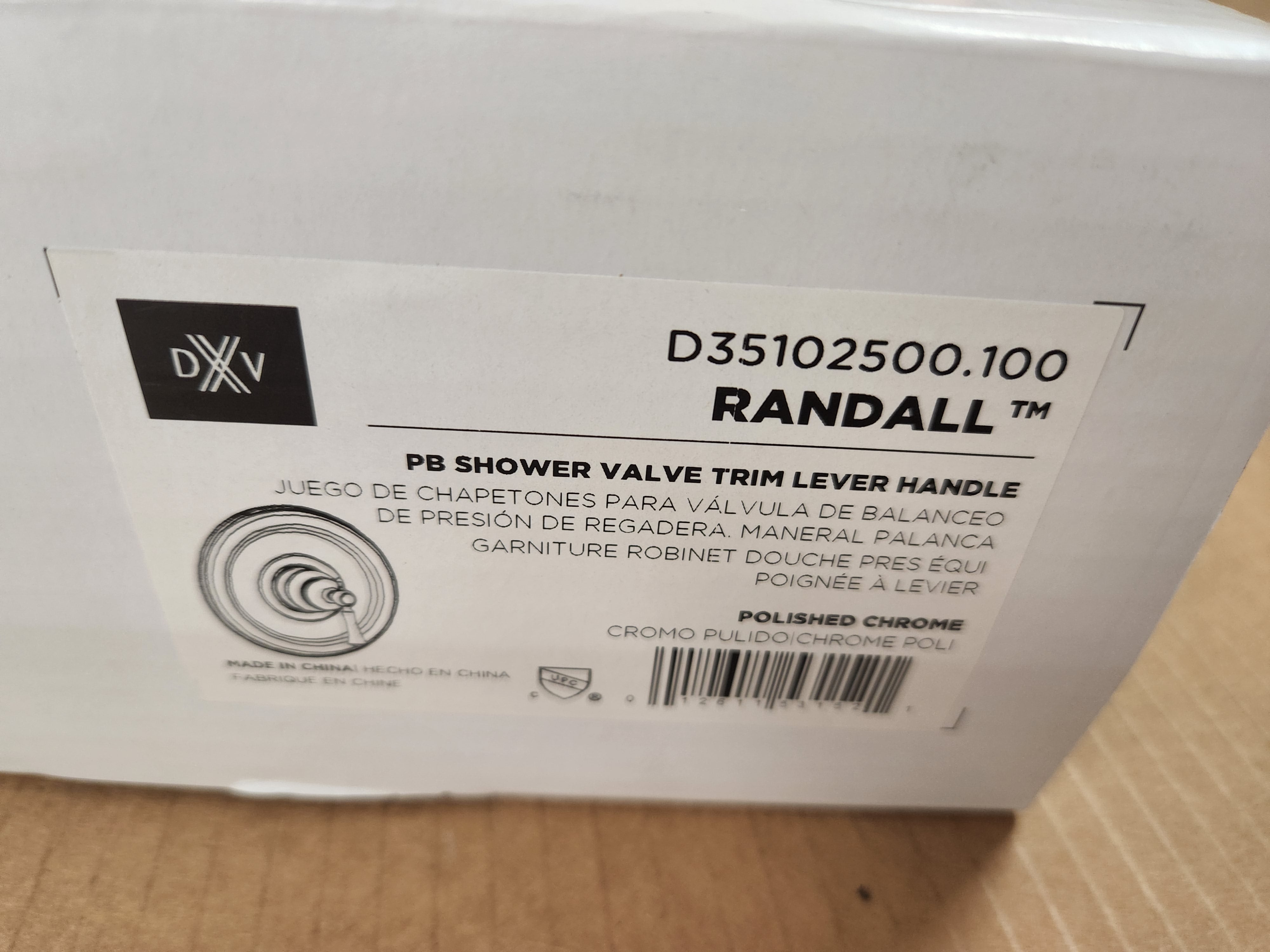 American Standard D35102500.100 Randall Polished Chrome PB Shower Valve Trim Lever Handle