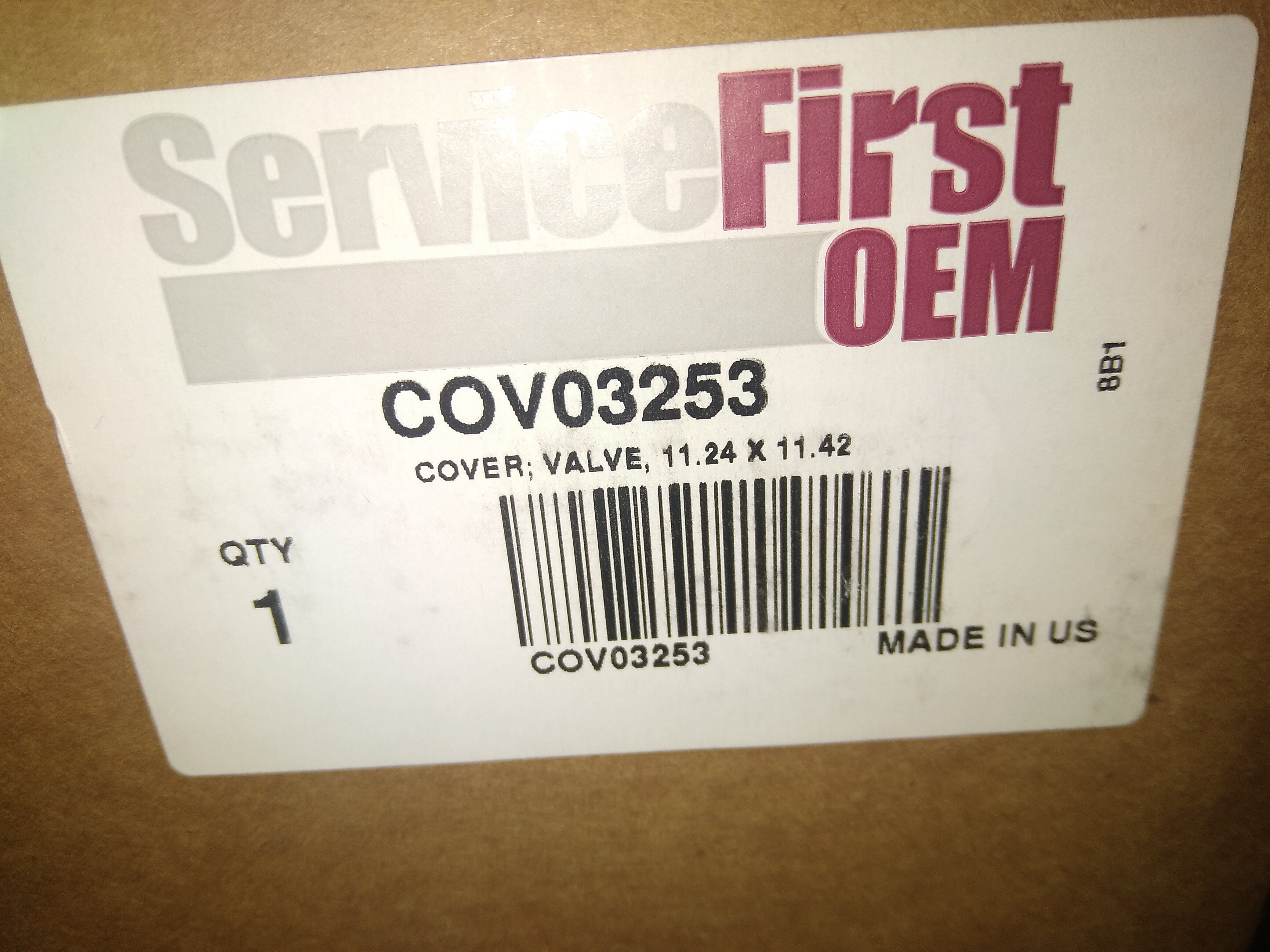 SERVICE FIRST COV03253 COVER VALVE