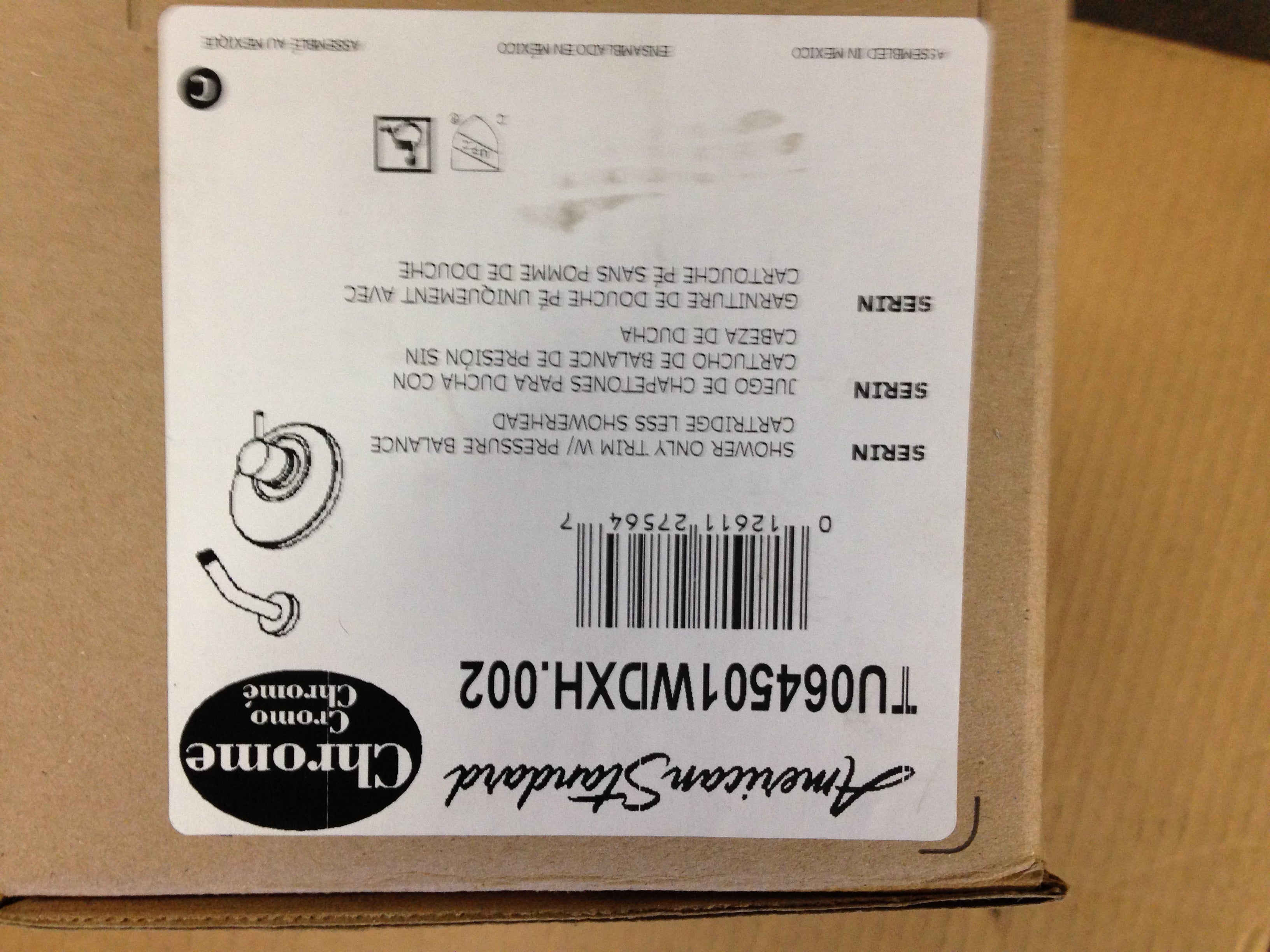 American Standard TU064501WDXH.002 Shower Trim With Pressure Balance Cartridge