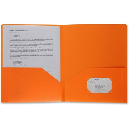 BUSINESS SOURCE Business Source BSN20883 Two-pocket Poly Portfolio Letter Size