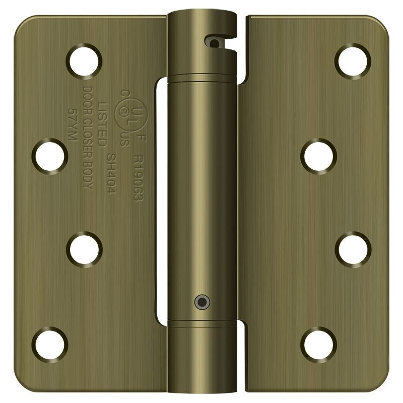 DELTANA Deltana DSH4R45 4x4 Radius Spring Hinge Antique Brass
