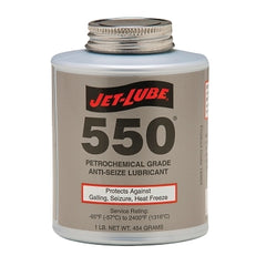 Jet-Lube 15504 550 Nonmetallic Anti-Seize Compound 1 lb Brush Top Can Pack of 12