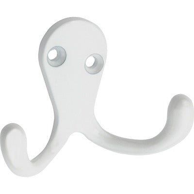 NATIONAL HARDWARE National Mfg N248-385 Double Clothes Hook White 2 Pack