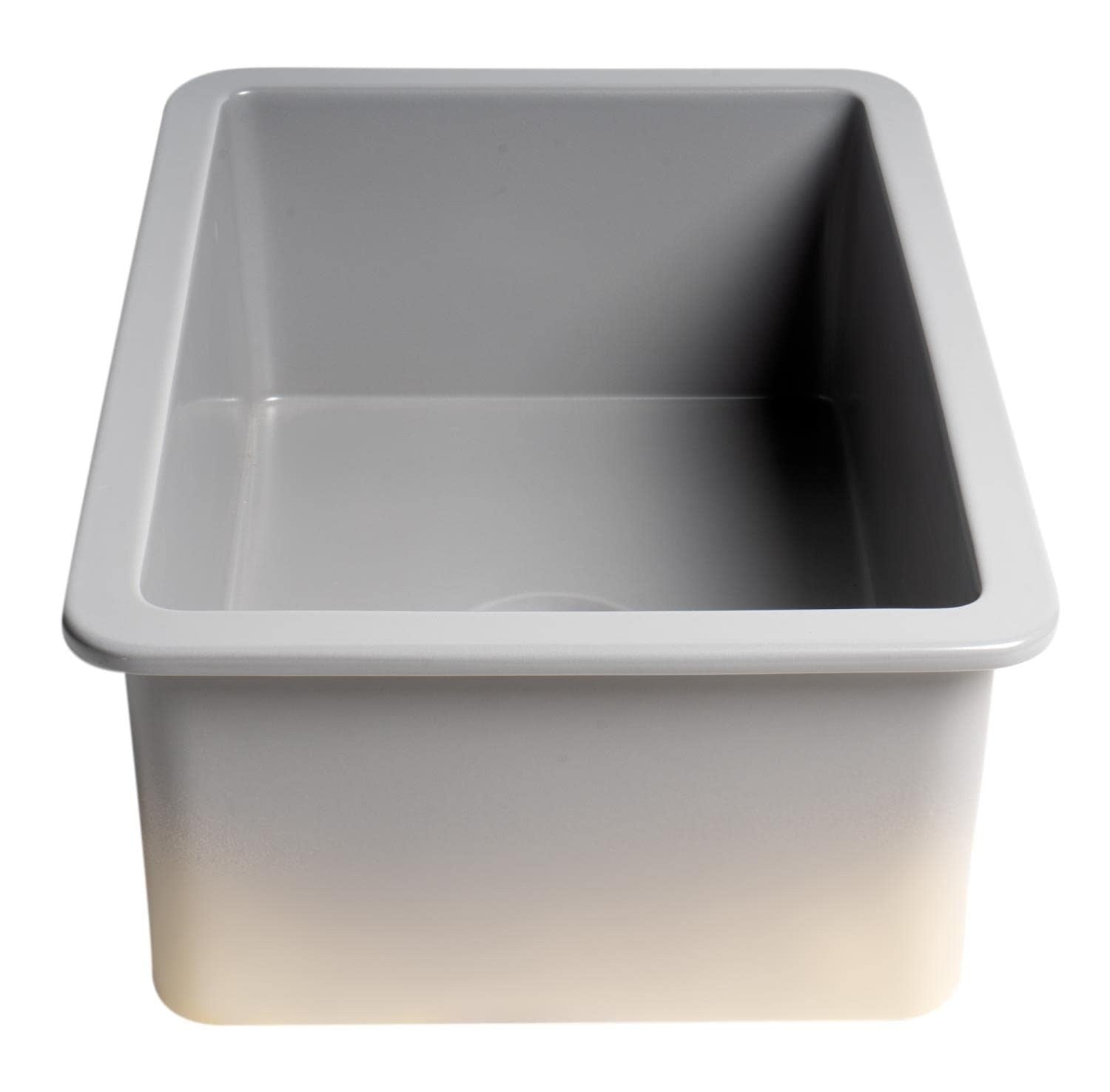 ALFI Alfi ABF2718UD-GM Gray Matte Fireclay Kitchen Sink 27x18