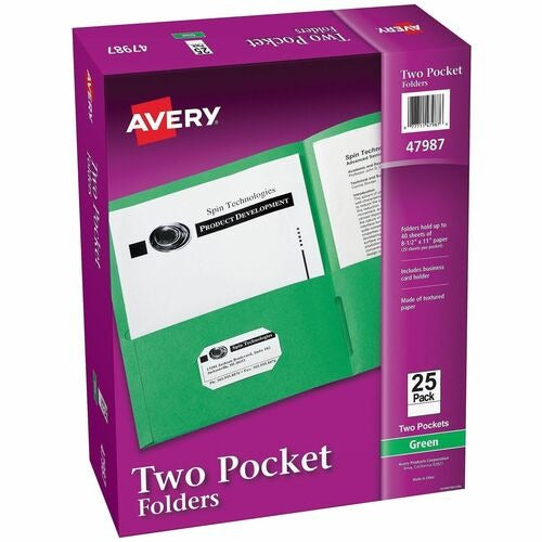 AVERY Avery AVE47987CT Two-pocket Folder Letter Size 125 Ct