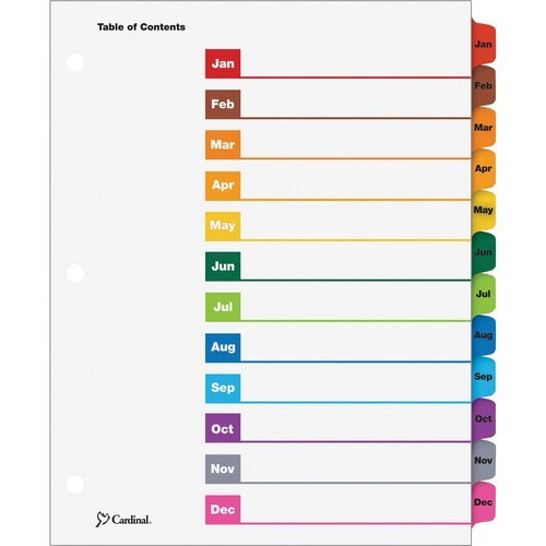 CARDINAL Cardinal CRD60318CB Onestep Index System Monthly Tabs