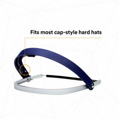 3M 7000002292 Headgear, Blue, Aluminium, For Use With Faceshield Attachment/Hard Hats/Hardhat Attachment/Ratchet Suspension/W Series Faceshields