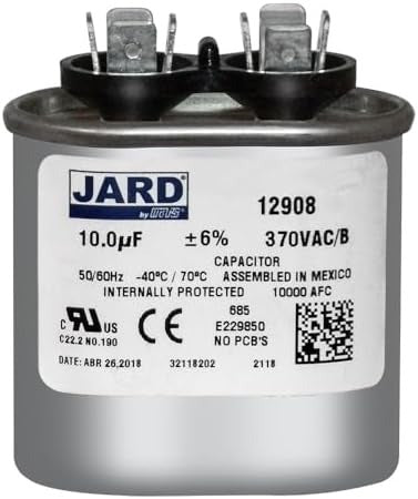 MARS (MOTORS & ARMATURES) Mars 12908 10Mfd 370V Oval Run Capacitor (1 Pack)