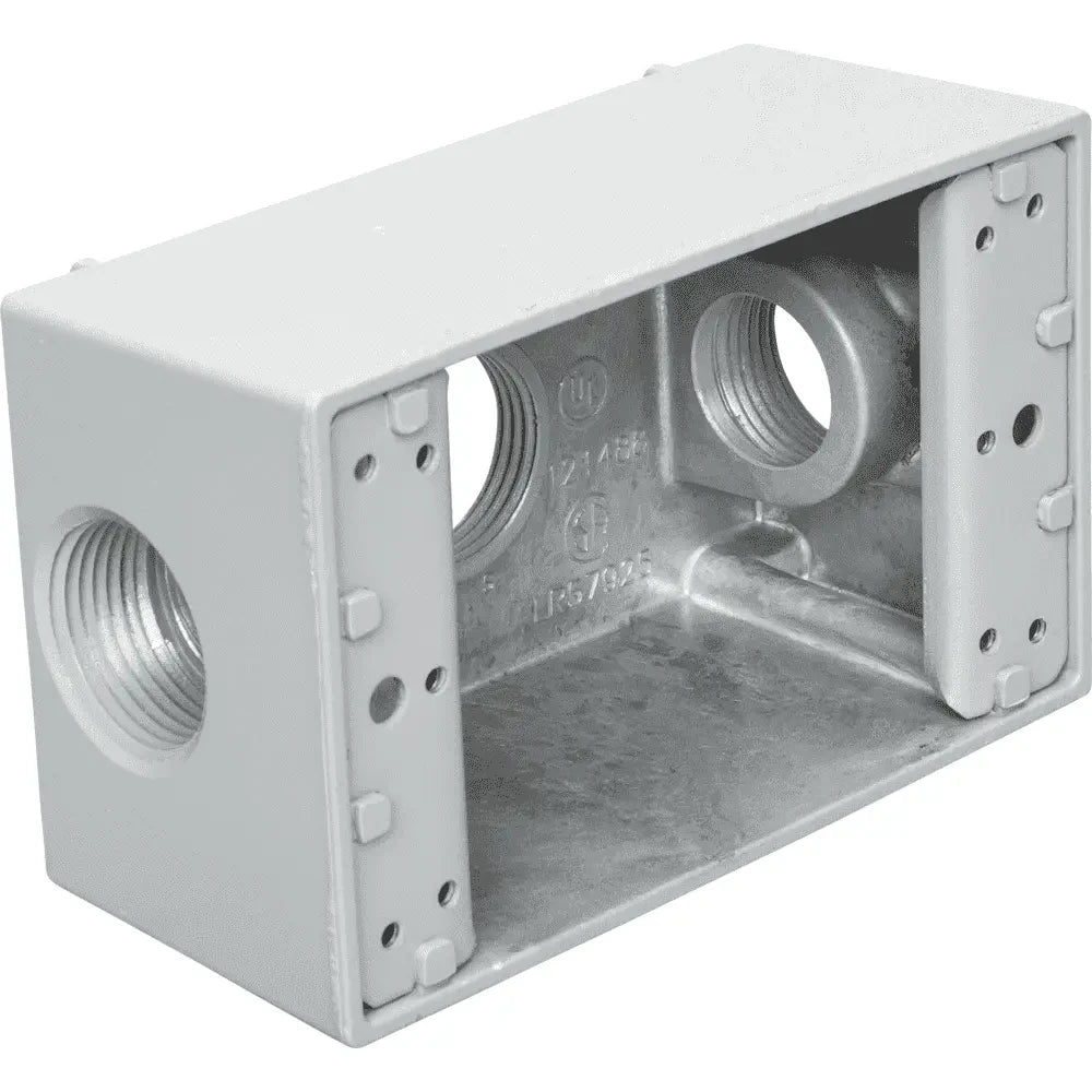 TEDDICO Teddico B-75V Single-Gang Weatherproof Outlet Box (3) 3/4 in Holes