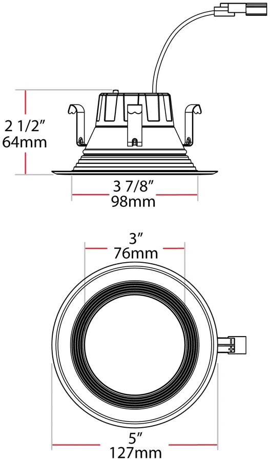 RAB LIGHTING Rab Lighting R4R89FA120WB Recessed Downlight 8W (4 inch)