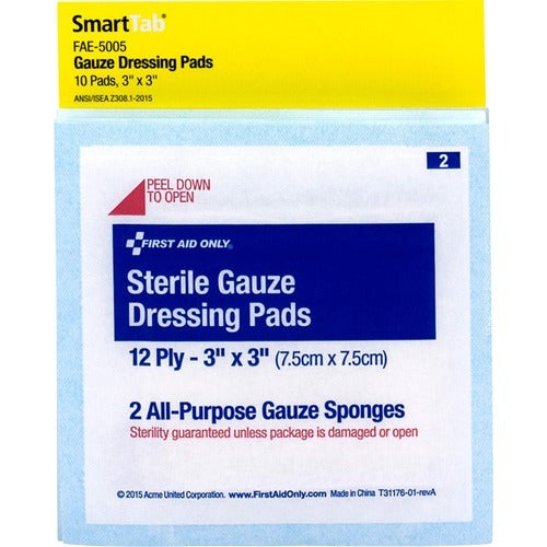 FIRST AID ONLY First Aid Only FAOFAE5005 Sterile Gauze Pads 3x3 in 5-pack