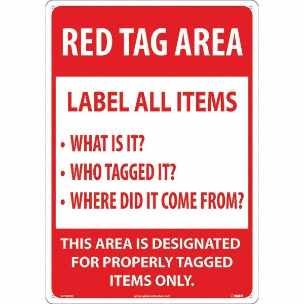 ACCUFORMNMC Accuformnmc LN102RC Red Tag Area Sign 14 Inches