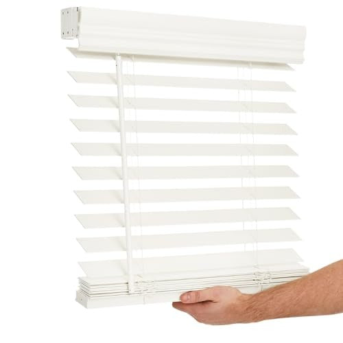 LOTUS & WINDOWARE Lotus and Windoware FCX4648WH Cordless 2-inch Faux Wood Blind 46 in x 48 in