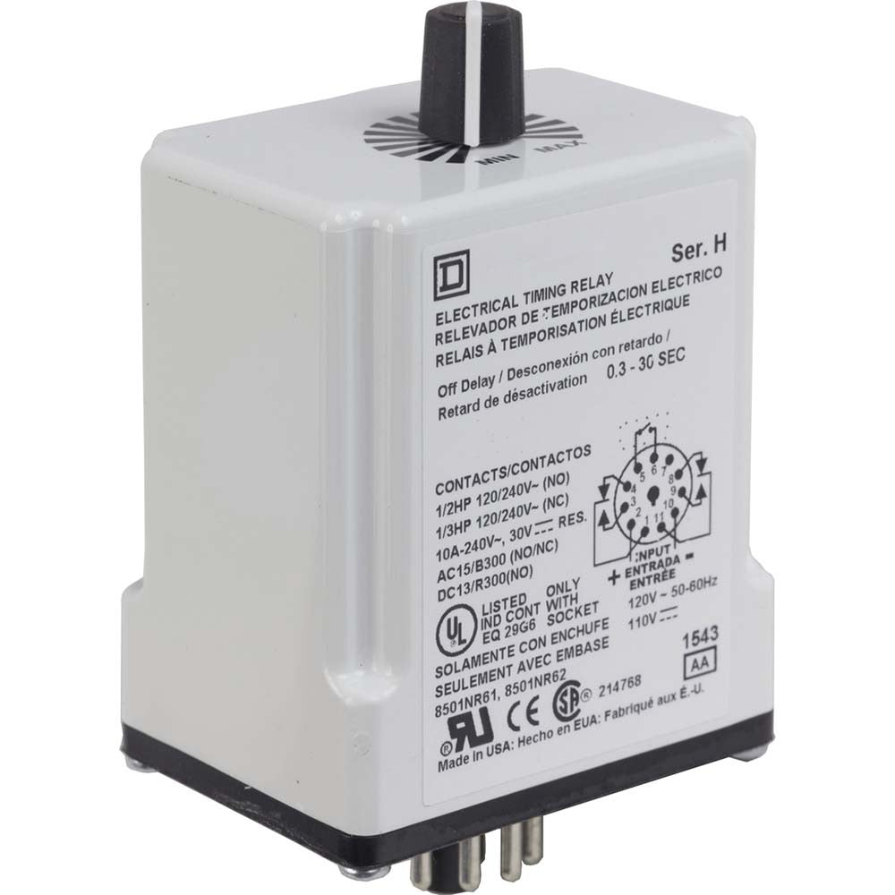 SCHNEIDER ELECTRIC Square D 9050JCK24V20 Dpdt Time Delay Relay