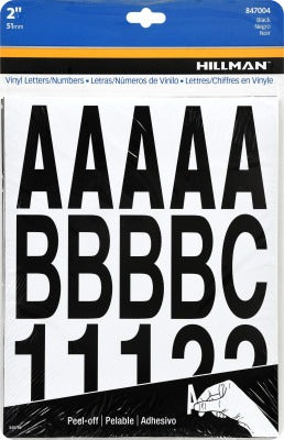 HILLMAN Hillman Fasteners 847004 Black Vinyl Letter Number Set 2in